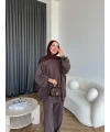 Yıkamalı Eşofman Takım - Kahve