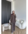 Yıkamalı Eşofman Takım - Kahve