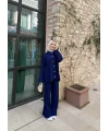 Zeyn Düğmeli Triko Takım - Lacivert