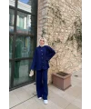 Zeyn Düğmeli Triko Takım - Lacivert