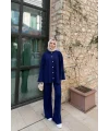 Zeyn Düğmeli Triko Takım - Lacivert