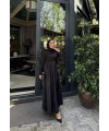 Zeynep Büzgü Detaylı Elbise - Siyah