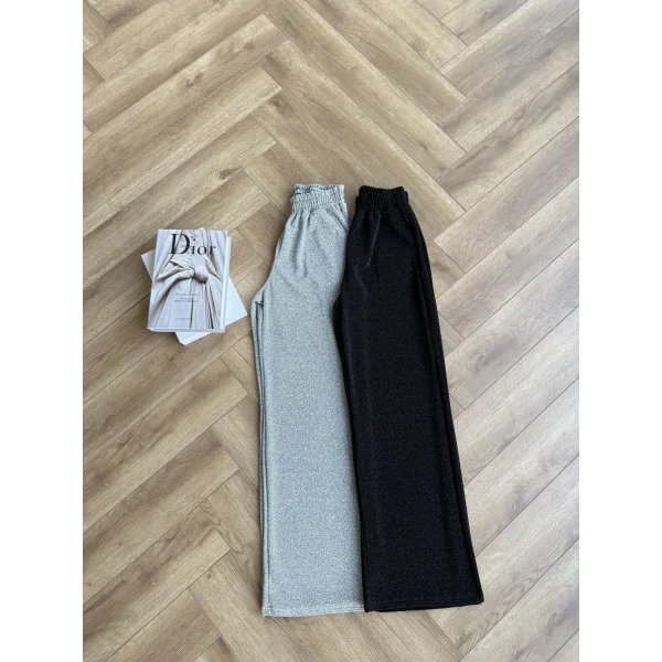 Simli Pantolon - Gri