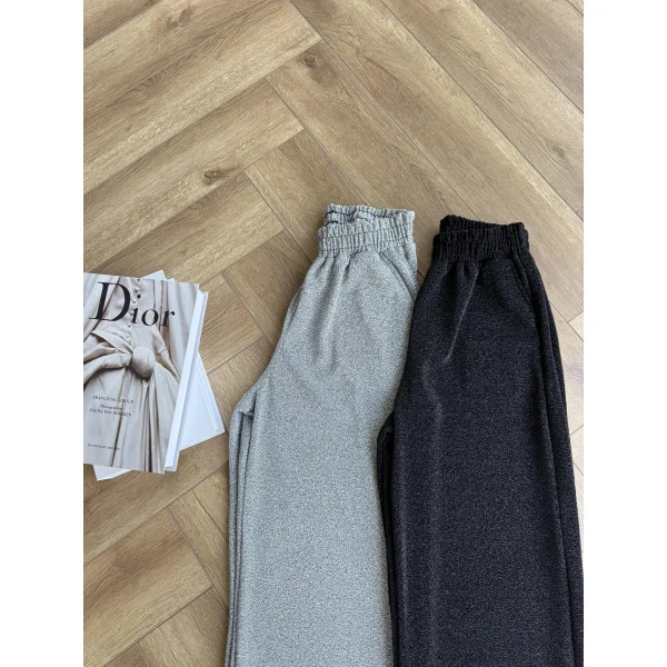 Simli Pantolon - Siyah