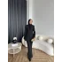 Fuş - Arna Düğme Detay Takım - Siyah