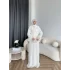 Ah - Elanar Fırfır Detaylı Pantolonlu Takım - Ekru