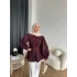 Hen - Mihra Bel Detaylı Gömlek - Bordo