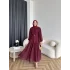 Hen - Margo Şifon Elbise - Bordo