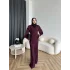 Duq - Gofre Çizgili Takım - Bordo