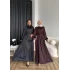 Hew - Gasto Taşlı Saten Elbise - Bordo