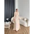 Fuş - Orchid Şal Detaylı Broşlu Elbise - Krem