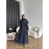 Fuş - Chic Nakış Detay Parlak Tensel Elbise - Lacivert