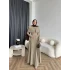 Fuş - Melafis Pelerin Taş Detay Elbise - Yeşil
