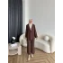 Mav - Moza Düğmeli Takım - Kahve