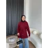 Eyla Fermuarlı Hırka - Bordo
