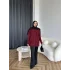 Faramis Baklava Tüylü Kazak - Bordo