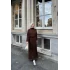 Fitilli Triko Elbise - Kahve