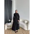 Fuş - Birit Bağlamalı Dantel Elbise - Siyah