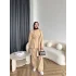 Gold Düğmeli 3 İplik Takım - Krem