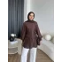Hen - Mercan Pileli Gömlek - Acı Kahve