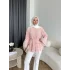 Hen - Piliseli Şifon Bluz - Pembe