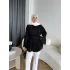 Hen - Piliseli Şifon Bluz - Siyah