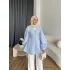 Hen - Sergan V Yaka Fermuarlı Gömlek - Bebe Mavi