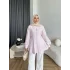 Hen - Sergan V Yaka Fermuarlı Gömlek - Pembe