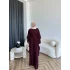 Hew - Lumira Abaya Pantolonlu Takım - Bordo