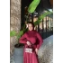 Kol Detaylı Püsküllü Body - Bordo