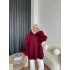 Kolu Piliseli 3 İplik Sweat - Bordo