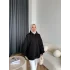 Kolu Piliseli 3 İplik Sweat - Siyah