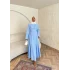 Linen Elbise - Mavi
