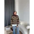 Mirlan Çizgi Detaylı Triko Kazak - Haki