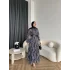 Moi - Çizgili Şifon Elbise - Gri