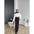 Mrs - Kemerli Bol Paça Pantolon - Acı Kahve