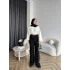 Mrs - Kemerli Bol Paça Pantolon - Siyah