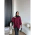 Mury Büzgü Detaylı Triko Kazak - Bordo
