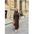 Nes Yaka Triko Elbise - Kahve
