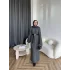 Nurs Örgü Detaylı Elbise - Gri