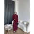 Piliseli Triko Elbise - Bordo
