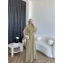 Pln - Arabic Şallı Abaya - Yağ Yeşili