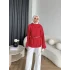 Pln - Crush Kumaşlı Bluz - Kırmızı