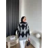 Pls-Baklava Desen Triko Kazak - Gri