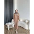 Pls-Çiçek Detay Jile Elbise - Camel