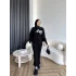 Pls-Çiçek Detay Jile Elbise - Siyah