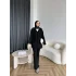 Polo Yaka Örgü Triko Takım - Siyah