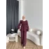 Pwn - Kante Fırfır Detay Takım - Bordo