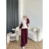 Pwn - Nulman Yan Şerit Ön Fermuarlı Takım - Bordo