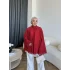 Qu - Lesta Balon Kol Gömlek - KırmızI
